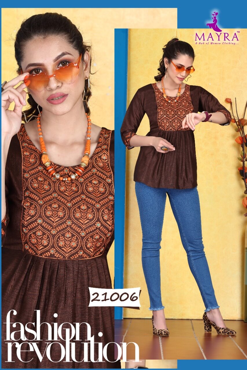 Mayra Sakshi Fancy Ethnic Wear Embroidery Ladies Top Collection